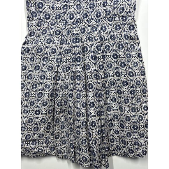 Joie Kada Linen Sleeveless Mini Starburst Dress Blue White Nautical Summer Sz M - Picture 9 of 13